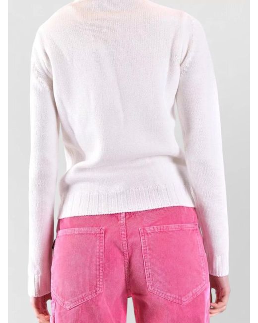 Dondup Pink Crew Neck Knit Sweater Long Sleeves