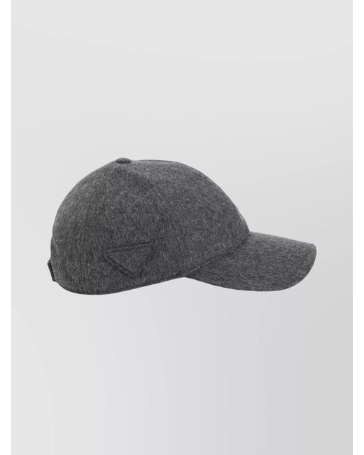 Prada Gray Virgin Wool Baseball Cap