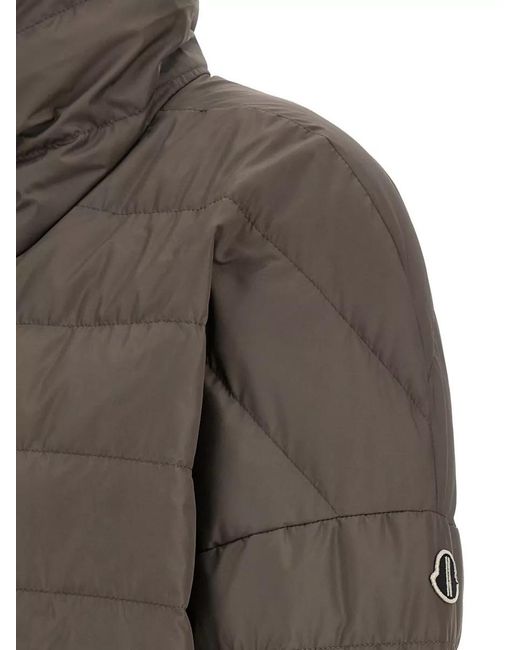 Rick Owens Gray Moncler Cropped Down Jacket High Collar