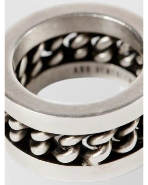Ann Demeulemeester Metallic Maren Chain Ring Polished Design