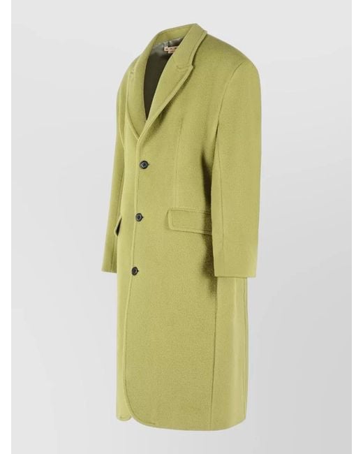 Marni Green Virgin Wool Single-Breasted Coat for men