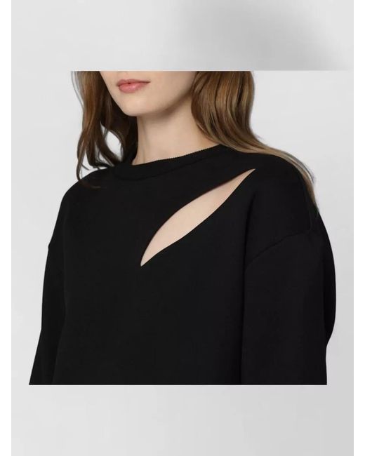 McQueen Blue Cotton Crew Neck Sweatshirt Cutout Detail