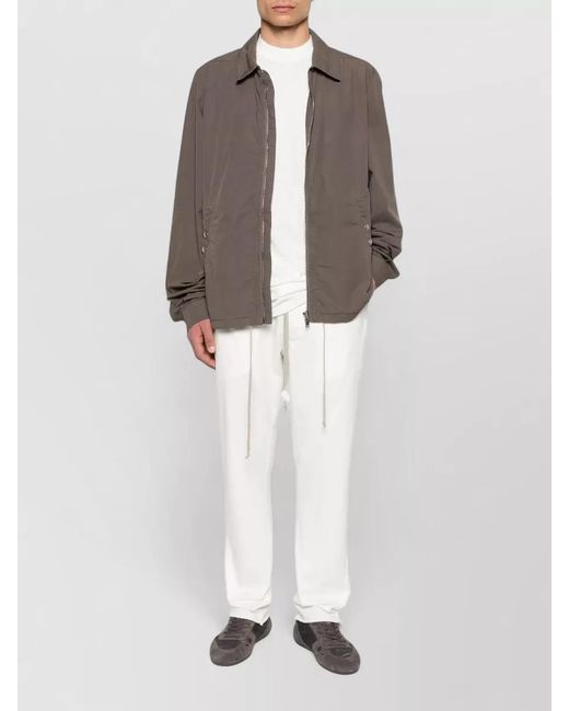 Rick Owens Brown Zip Front Cotton Jacket Buttoned Cuffs for men