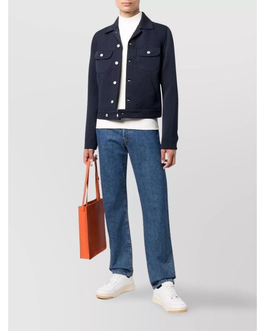 Courreges Blue Single-Breasted Blazer for men