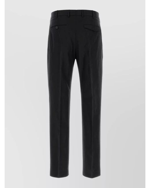 PT Torino Black Wool Blend Michael Pant Belt Loops Pockets for men