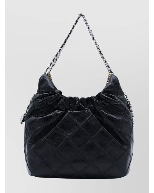 Tory Burch Black Fleming Mini Leather Shoulder Bag