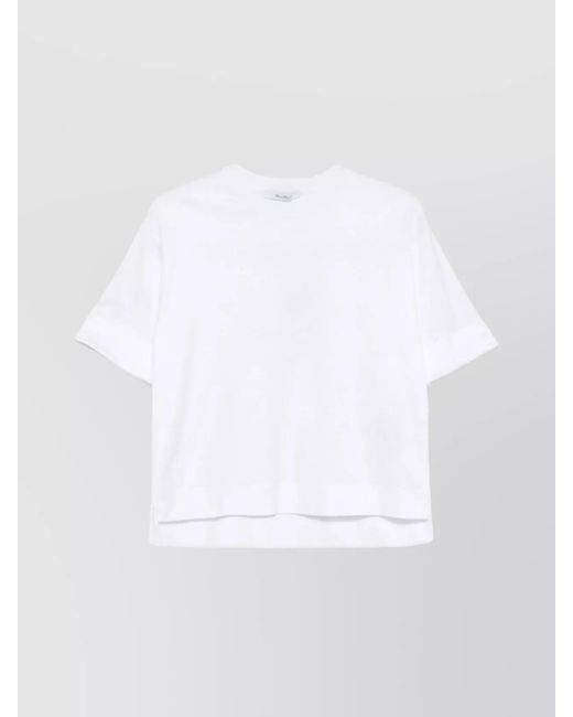 Max Mara White Logo Crew Neck Cotton T-Shirt