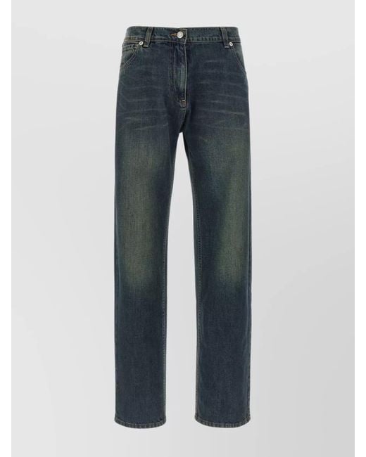 Magda Butrym Blue Cotton Straight-Leg Jeans