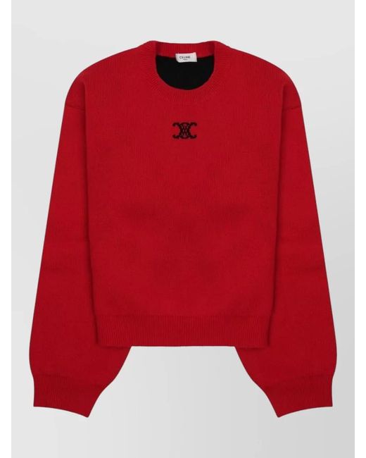 Céline Red Cashmere Virgin Wool Sweatshirt
