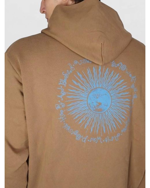 sunflower White Cotton Logo Embroidered Hoodie for men
