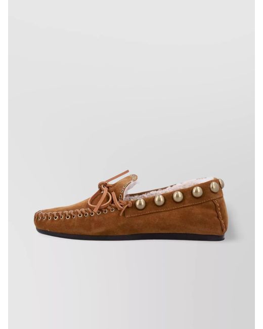 Isabel Marant Brown Suede Lace-Up Loafers