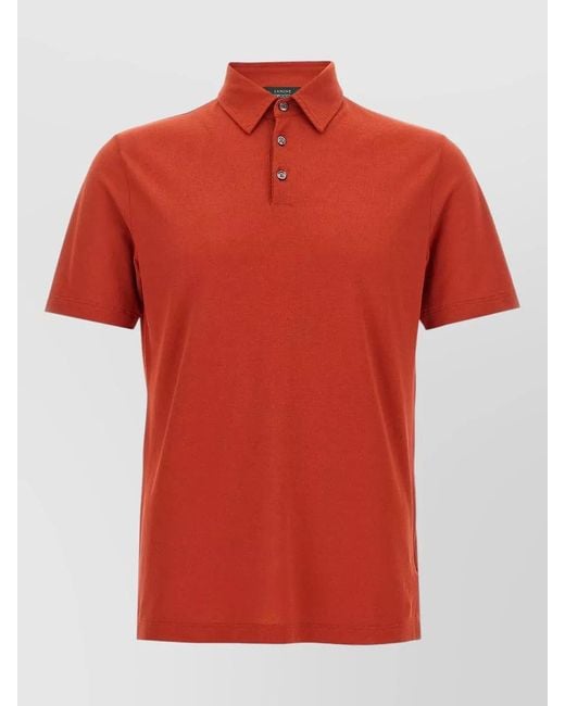 Zanone Red Ice Cotton Polo Shirt Short Sleeves for men