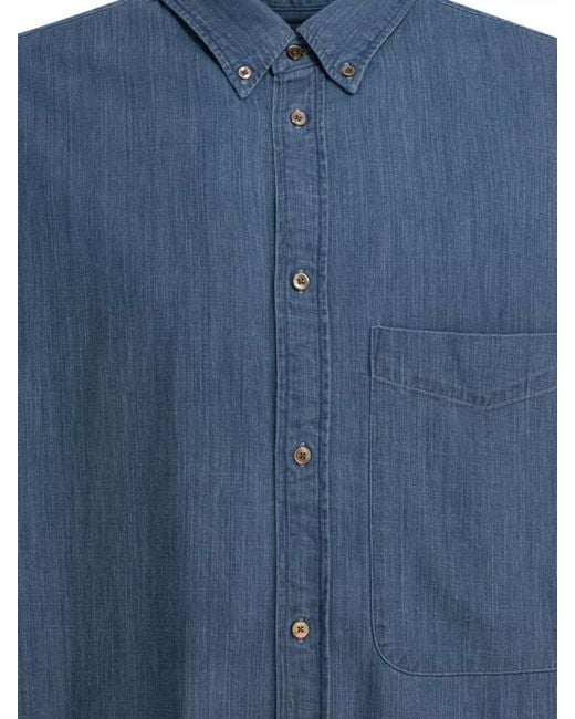 Beams Plus Blue Denim Shirt for men