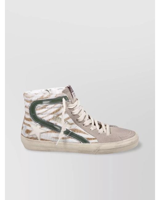 Golden Goose Deluxe Brand Natural Leather High-Top Sneakers