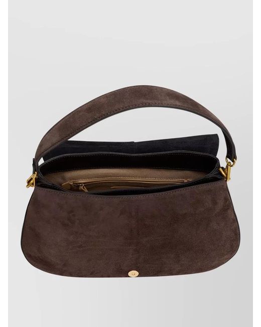 Gianni Chiarini Brown Suede Shoulder Bag Adjustable Strap