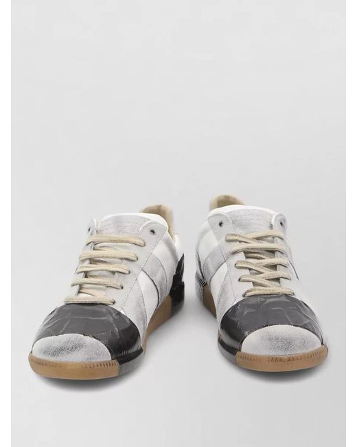 Maison Margiela White Leather Low-Top Sneakers for men