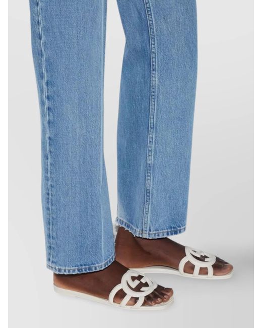 Gucci White Rubber Slide Sandals
