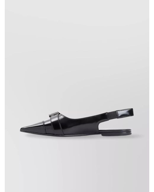 Givenchy White Leather Slingback Ballerina Flats