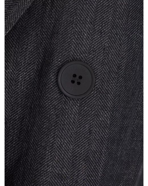 Max Mara Gray Linen Blazer Button Detailing Longline Silhouette