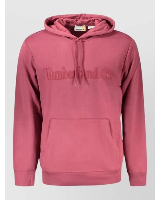 Timberland Pink Cotton Hoodie for men