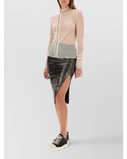 Rick Owens Green Draped Midi Skirt