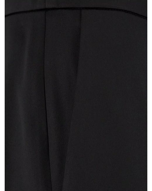 Valentino Garavani Black Pleated Trousers Belt Loops Tailored Style