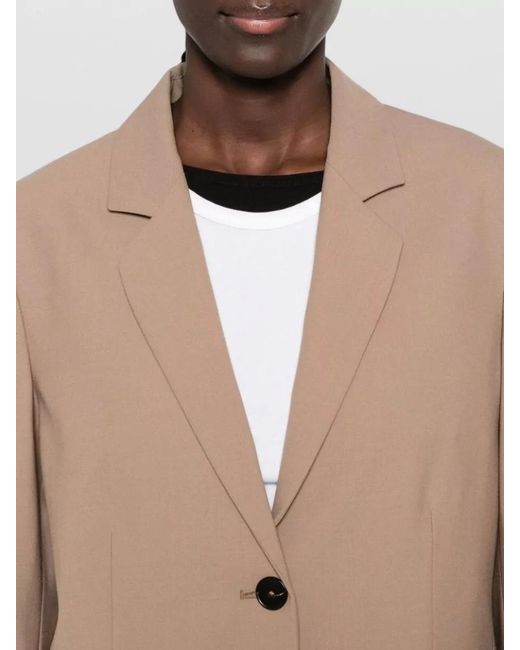 Closed Natural Wool Blend Double Breasted Tailored Jacket
