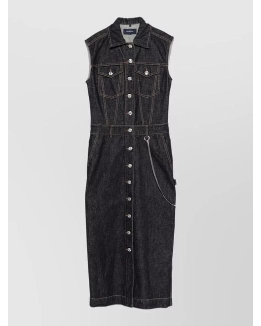 Sportmax Black Denim Midi Dress