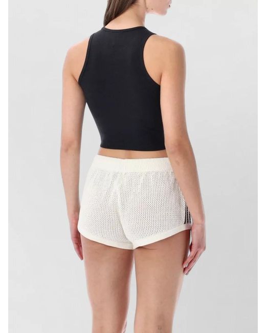 Adidas Originals Blue Ribbed Cropped Tank Top