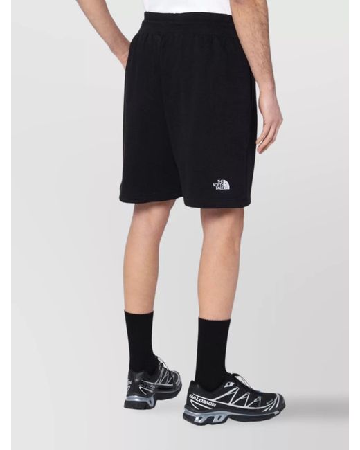 The North Face Black Cotton Blend Logo-Print Deck Shorts for men