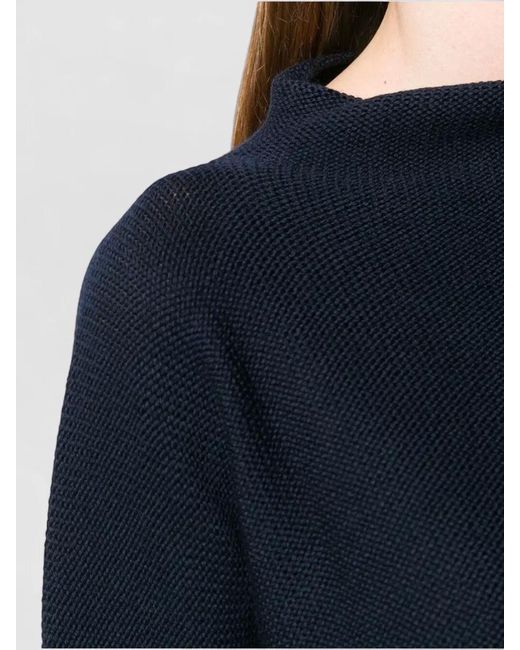 Daniela Gregis Blue Wool Funnel Neck Knit Jumper Long Sleeves