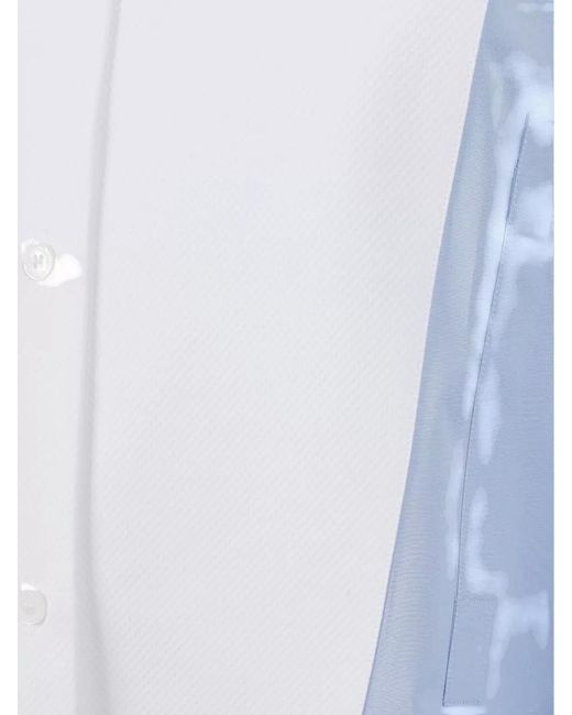Stella McCartney Blue Poplin Shirt Contrast Panel Button Cuffs