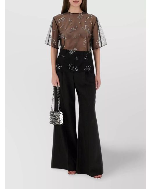 Rabanne Black Transparent Top With Applications