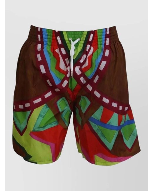DSquared² Orange Geranium Girdle Beachwear Bikini Bottom Trunks