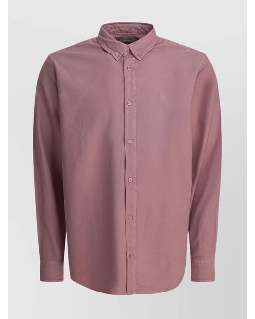 Carhartt Pink Cotton Long-Sleeve Shirt for men