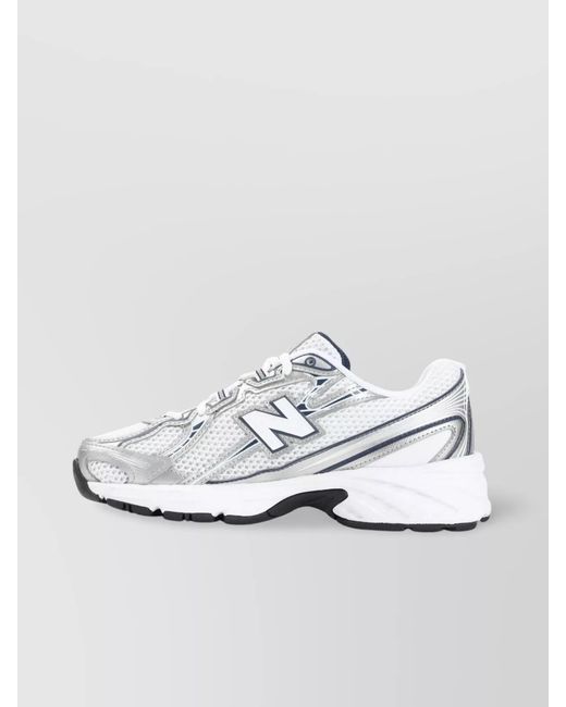 New Balance White Mesh Low-Top Sneakers