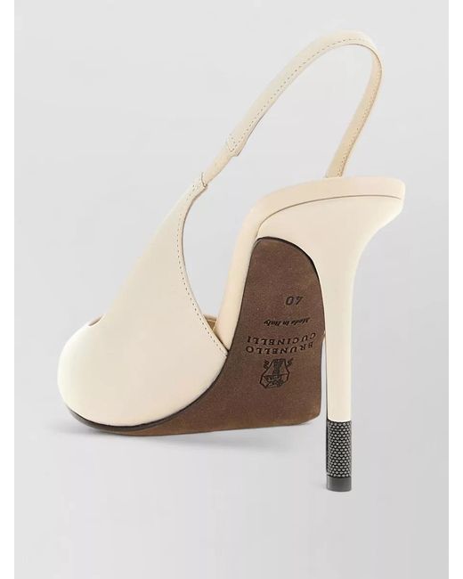 Brunello Cucinelli Natural Monile Slingback Pumps Pointed Toe Stiletto