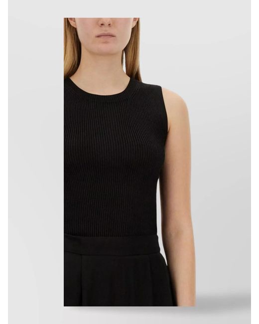 Fabiana Filippi Black Slim-Fit Knitted Tank Top
