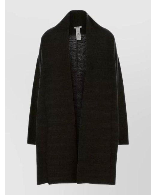 The Row Black Cashmere Silk Single Breasted Coat