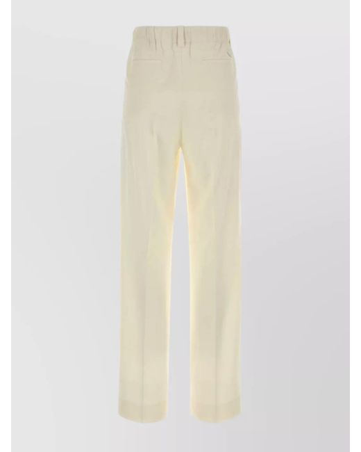 Moncler White Virgin Wool Wide-Leg Trousers