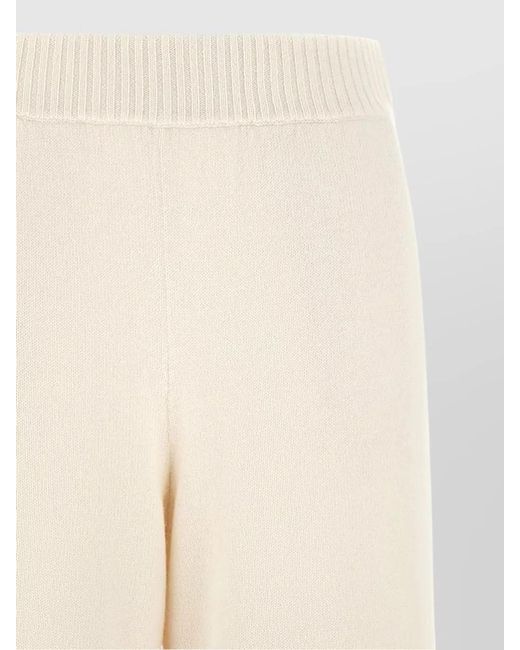 Brunello Cucinelli Natural Cashmere High-Rise Wide-Leg Knit Pants