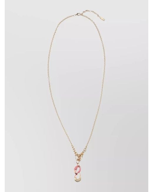 Chloé White Necklace Adjustable Length Chain Pendant Detail