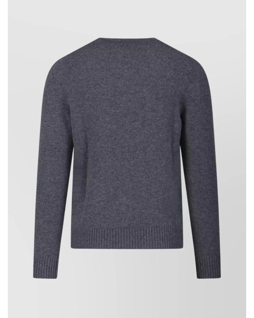 Drumohr Blue Cashmere Crewneck Jumper for men