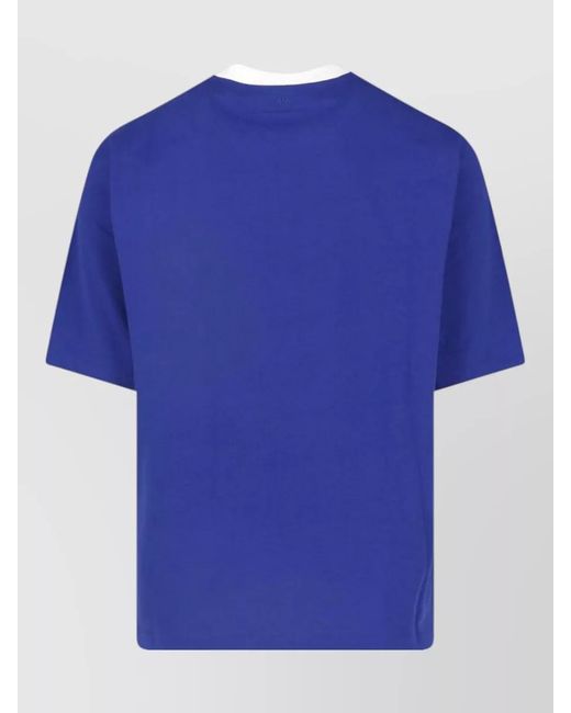 AMI Blue Graphic Crew Neck T Shirt Regular Fit for men