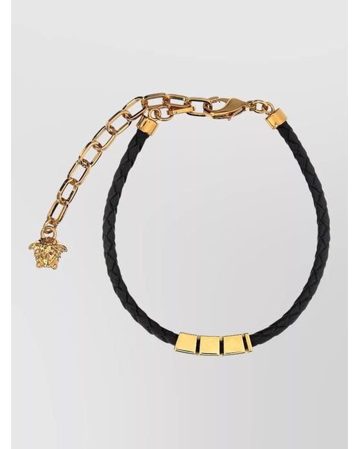 Versace Metallic Leather Bracelet for men