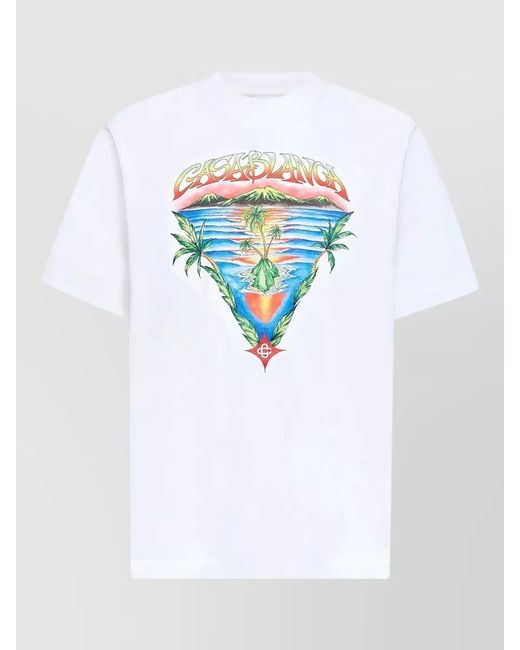 Casablanca White Triangle Innocence Graphic Print Crew Neck T-Shirt for men
