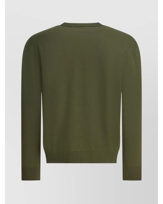 C P Company Green Wool Crewneck Jumper for men