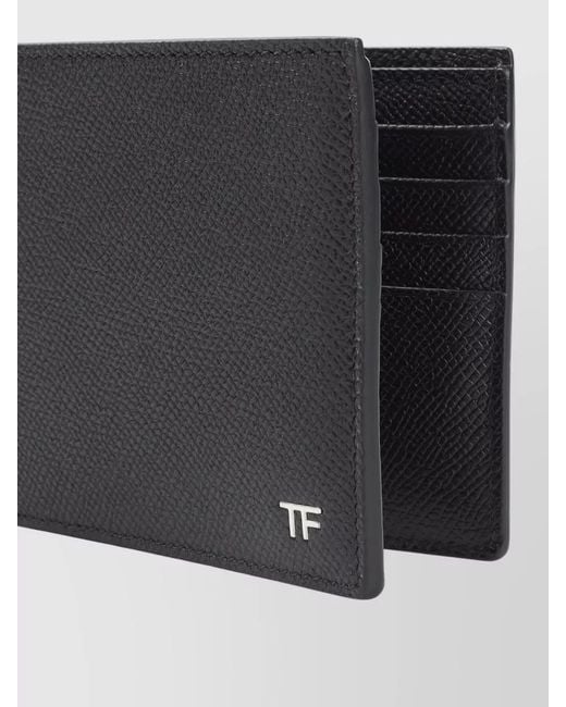 Tom Ford Black Calf Leather Bifold Wallet for men