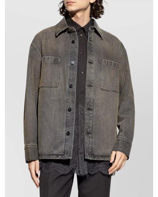 Fendi Gray Denim Shirt Jacket for men