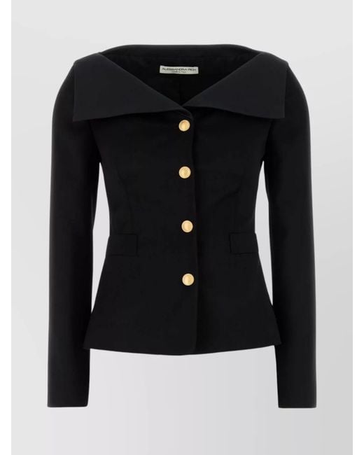 Alessandra Rich Black Virgin Wool Blazer
